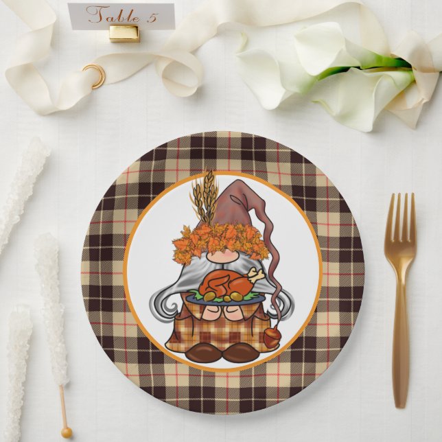 Assiettes En Carton Gnome de remerciement (Mariage)