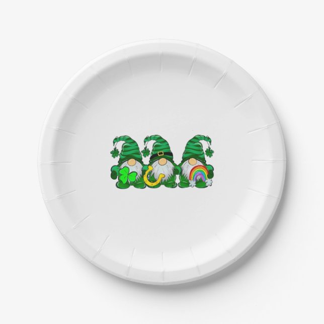 Assiettes En Carton Gnomes de la Saint Patrick (Devant)
