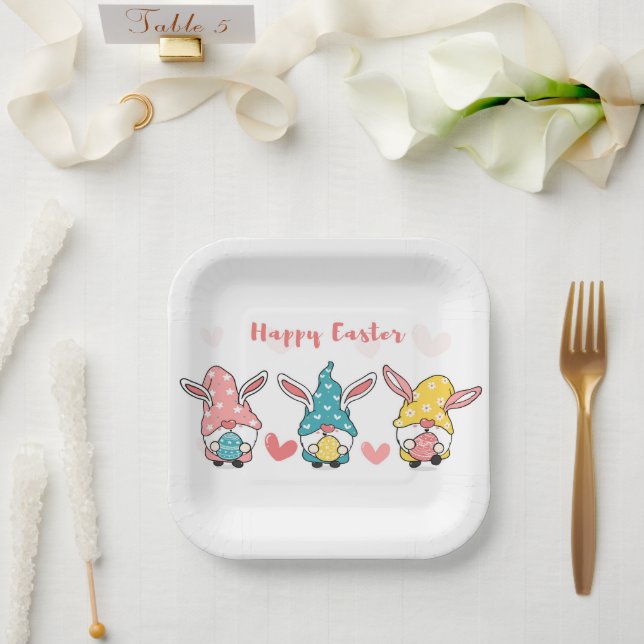 Assiettes En Carton Gnomes de Pâques exceptionnels (Mariage)