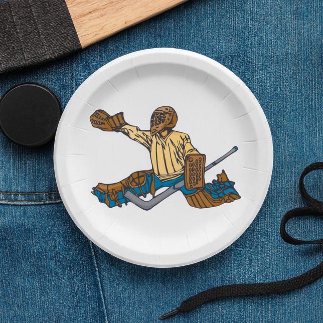 Assiettes En Carton Goalie de hockey (Créateur téléchargé)