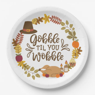 Assiettes En Carton Gobble jusqu'à ce que vous tourbillonnez le Bon th