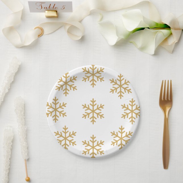 Assiettes En Carton Gold Christmas (Mariage)