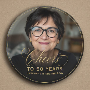 Assiettes En Carton Gold encourage à 50 ans Photo personnalisée Annive
