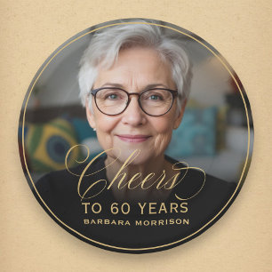 Assiettes En Carton Gold encourage à 60 ans Photo personnalisée Annive