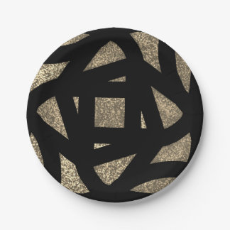 Assiettes En Carton Gold Mandala Sparkles