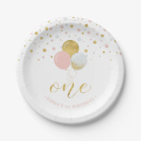 Gold & Pink Confetti, Ballons 1er anniversaire