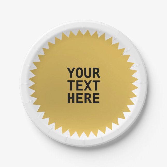 Assiettes En Carton Gold Seal Award avec tous les mots (Devant)