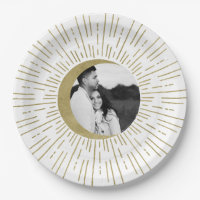 Gold Stars Night Celestial Sunburst Moon Mariage
