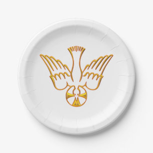 Assiettes En Carton Golden 3-D Look Descent of Holy Spirit