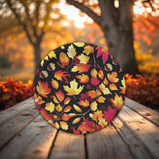 Assiettes En Carton Golden Autumn Leaves | Fall Party Paper Plate