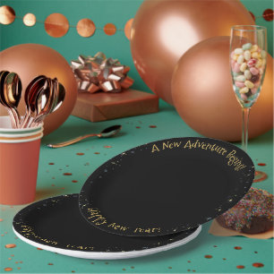 Assiettes En Carton Golden Fireworks Kaleidoscope - Bonne année