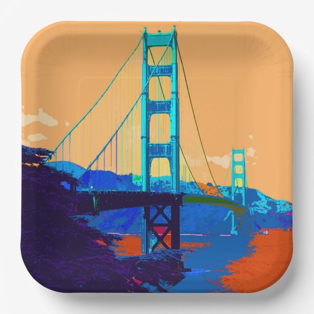 Assiettes En Carton Golden Gate Bridge 002 (Recto)
