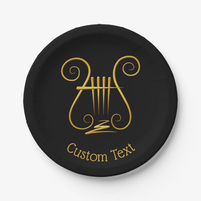 Assiettes En Carton Golden lyre (Devant)