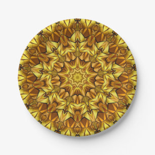 Assiettes En Carton Golden Mandala Antique Abstract Design-63495