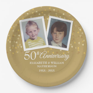 Assiettes En Carton Golden Mariage Anniversary Childhood Photos