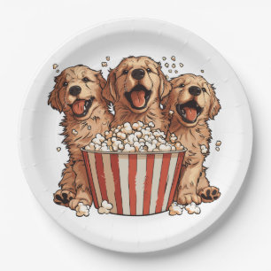 Assiettes En Carton Golden Retriever Dogs Movie Popcorn Bucket
