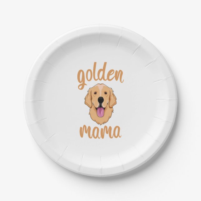 Assiettes En Carton Golden Retriever Maman (Devant)