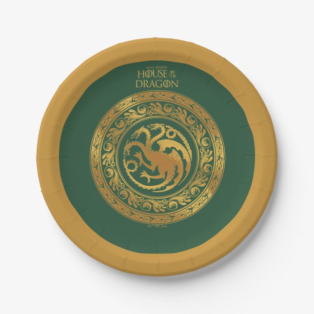 Assiettes En Carton Golden Targaryen Crest (Devant)