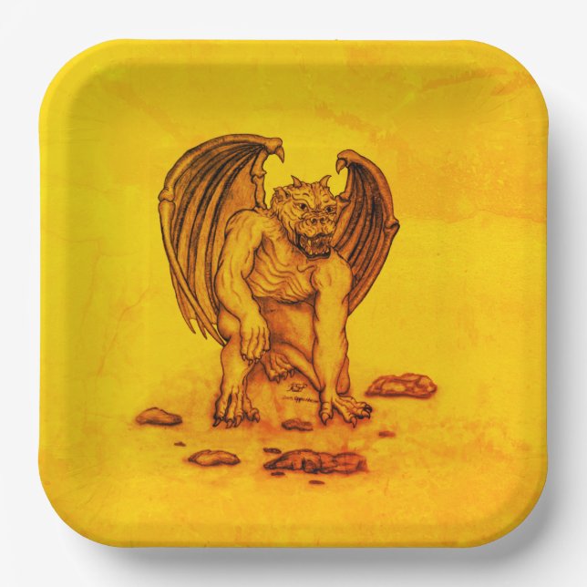 Assiettes En Carton Golem Gargoyle (Recto)