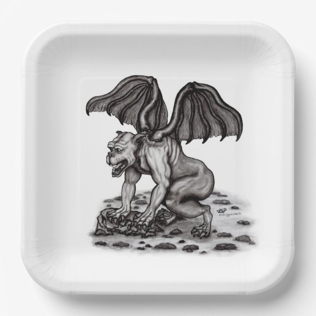 Assiettes En Carton Golem Gargoyle (Recto)