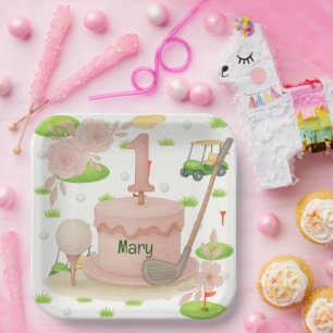 Assiettes En Carton Golf 1er anniversaire golfeur d'un an