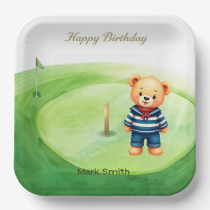 Assiettes En Carton Golf 1er Anniversaire sur le thème du Green de Put