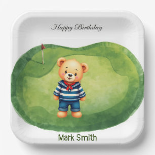 Assiettes En Carton Golf 1er Anniversaire sur le thème du Green de Put