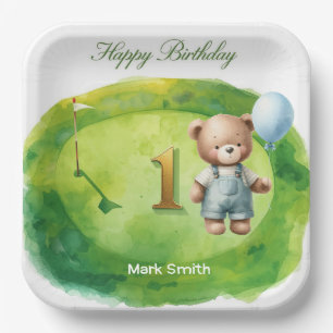 Assiettes En Carton Golf 1er Anniversaire sur le thème du Green de Put