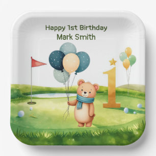 Assiettes En Carton Golf 1er Anniversaire sur le thème du Green de Put