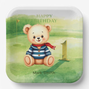 Assiettes En Carton Golf 1er Anniversaire sur le thème du Putting Gree
