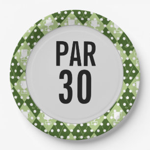 Assiettes En Carton Golf 30e anniversaire de polka dot golfer