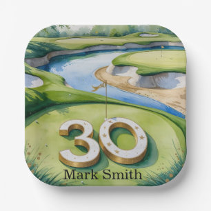 Assiettes En Carton Golf 30e anniversaire Par tee trente