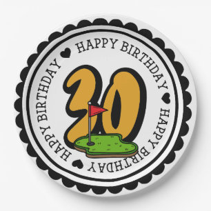 Assiettes En Carton Golf 30e anniversaire Par tee trente