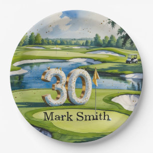 Assiettes En Carton Golf 30e anniversaire Par tee trente