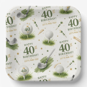 Assiettes En Carton Golf  40e anniversaire sur le vert
