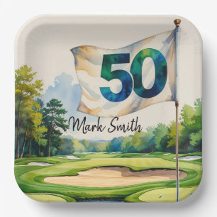 Assiettes En Carton Golf 50e anniversaire sur Golf Course