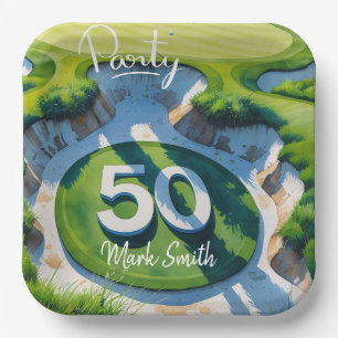 Assiettes En Carton Golf 50e anniversaire sur Golf Course