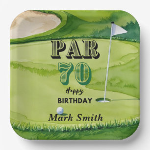 Assiettes En Carton Golf 70e anniversaire pour golfeur