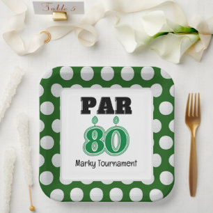 Assiettes En Carton Golf 80e anniversaire pour Golfer