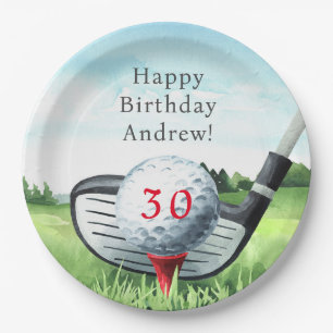 Assiettes En Carton Golf Anniversaire Fête I Let's Par-Tee!