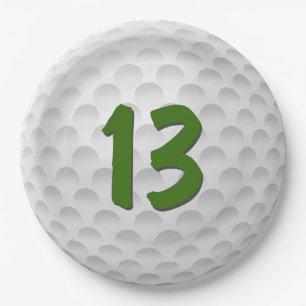 Assiettes En Carton Golf Ball 13e anniversaire