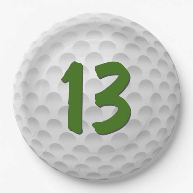 Assiettes En Carton Golf Ball 13e Anniversaire Plaque Papier (Devant)