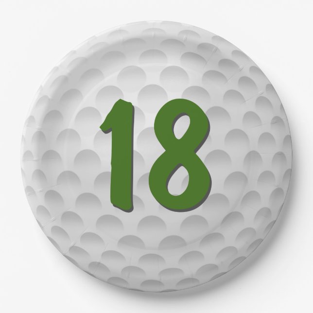 Assiettes En Carton Golf Ball 18e Anniversaire Plaque Papier (Devant)