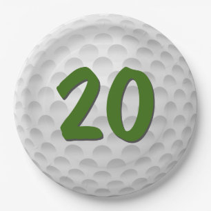 Assiettes En Carton Golf Ball 20e Anniversaire Plaque Papier