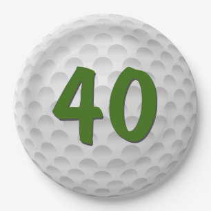 Assiettes En Carton Golf Ball 40e Anniversaire Plaque en papier