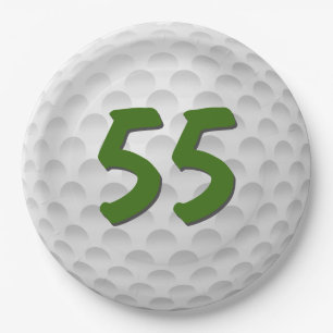 Assiettes En Carton Golf Ball 55e Anniversaire Plaque Papier