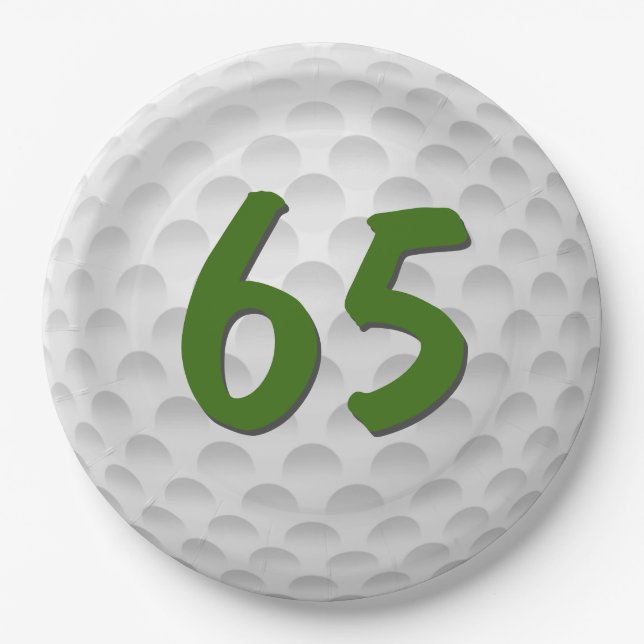 Assiettes En Carton Golf Ball 65e Anniversaire Plaque Papier (Devant)