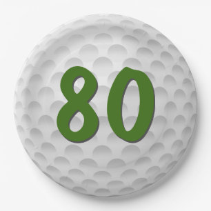 Assiettes En Carton Golf Ball 80e Anniversaire Plaque en papier