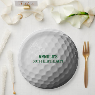 Assiettes En Carton Golf Ball Look Personalized