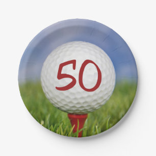 Assiettes En Carton Golf balle 50e anniversaire